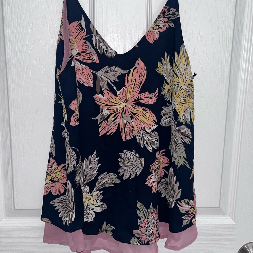 Sienna sky pink and blue polyester small tank top